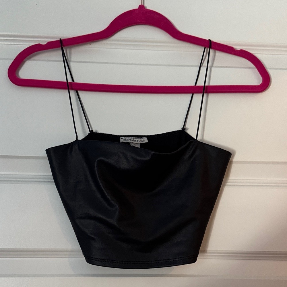 Black Spaghetti Strap Crop Top